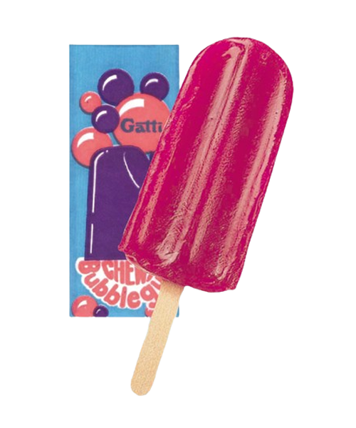 Chewy Bubble Gum Ice Lollies (Per Box)